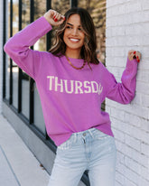Thursday In Lila Strickpullover